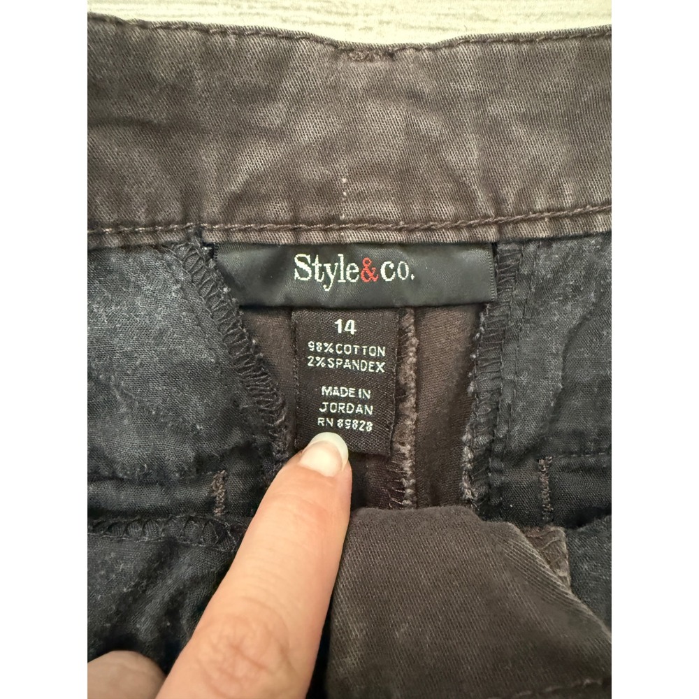 Style & Co Bermuda Shorts Womens 14 Brown Excellent Cotton Blend Mid Rise Casual - Picture 3 of 6